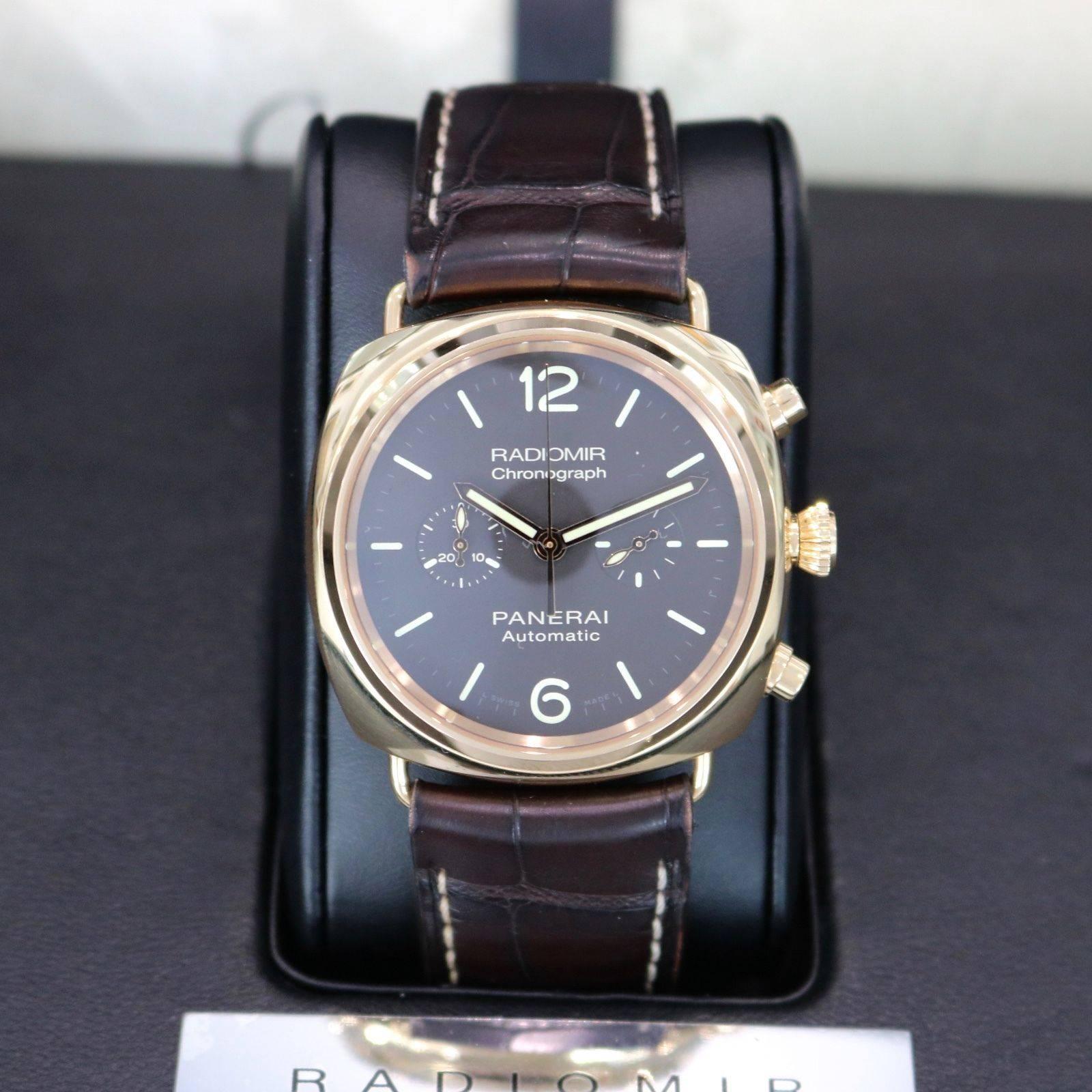 Panerai Rose Gold Special Edition Radiomir Chronograph Automatic Wristwatch 4