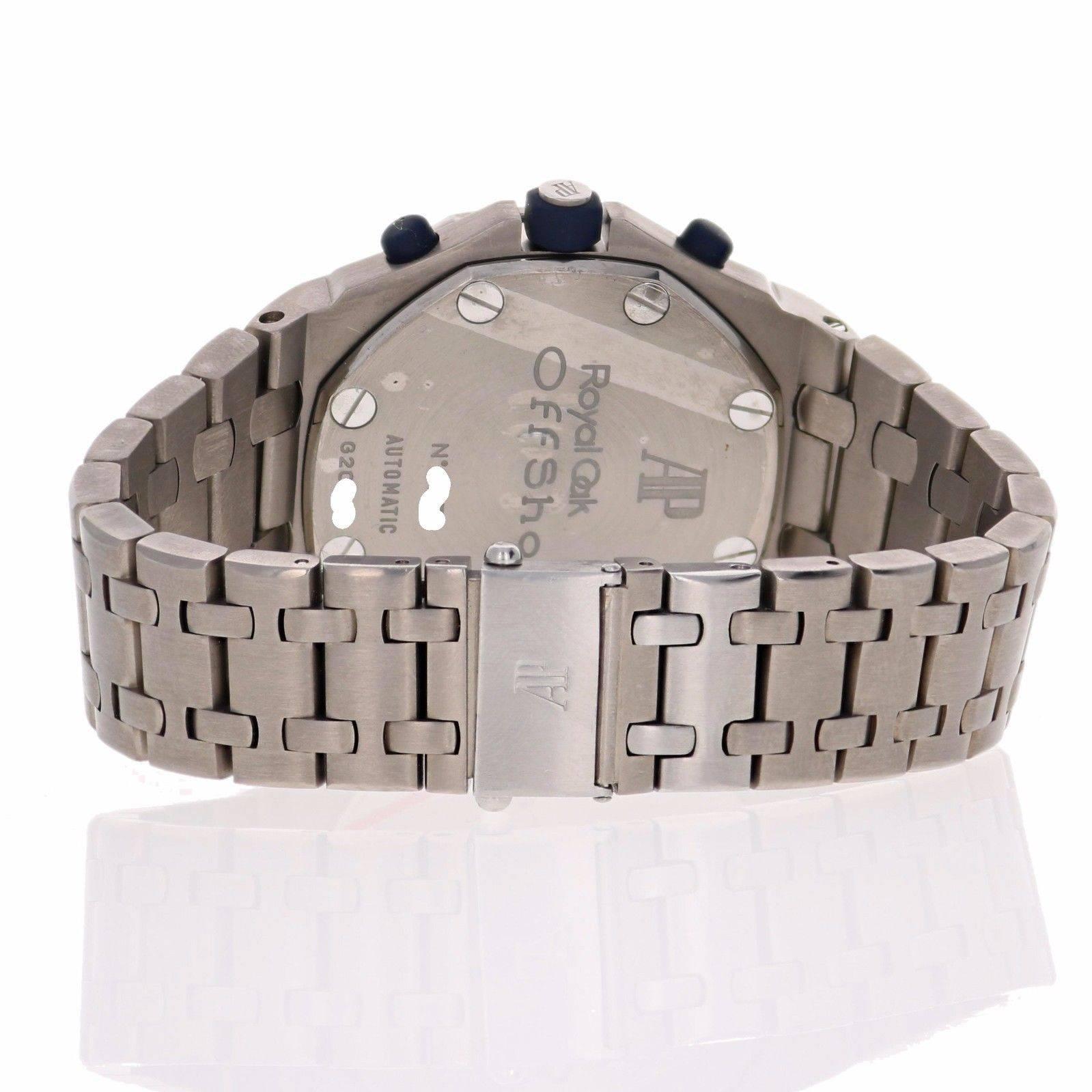 Men's Audemars Piguet Titanium Royal Oak Offshore Blue Themes Automatic Wristwatch