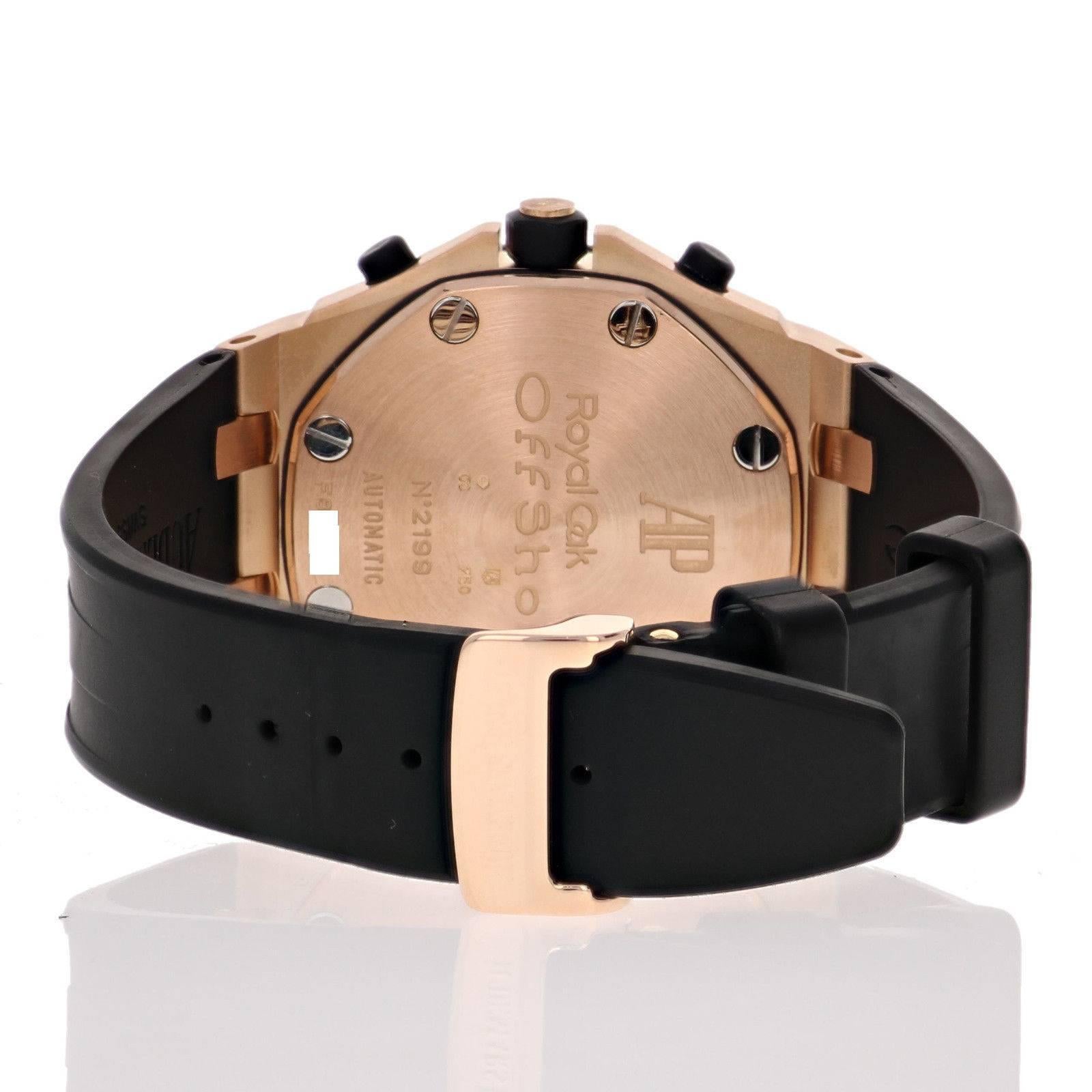 Audemars Piguet Rose Gold Royal Oak Offshore Rubberclad Automatic Wristwatch In Excellent Condition In Los Angeles, CA