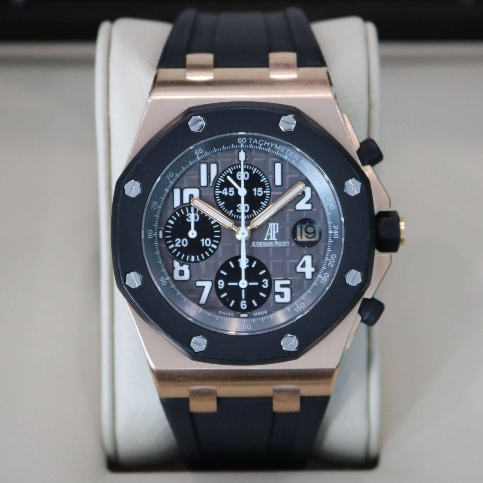 Men's Audemars Piguet Rose Gold Royal Oak Offshore Rubberclad Automatic Wristwatch