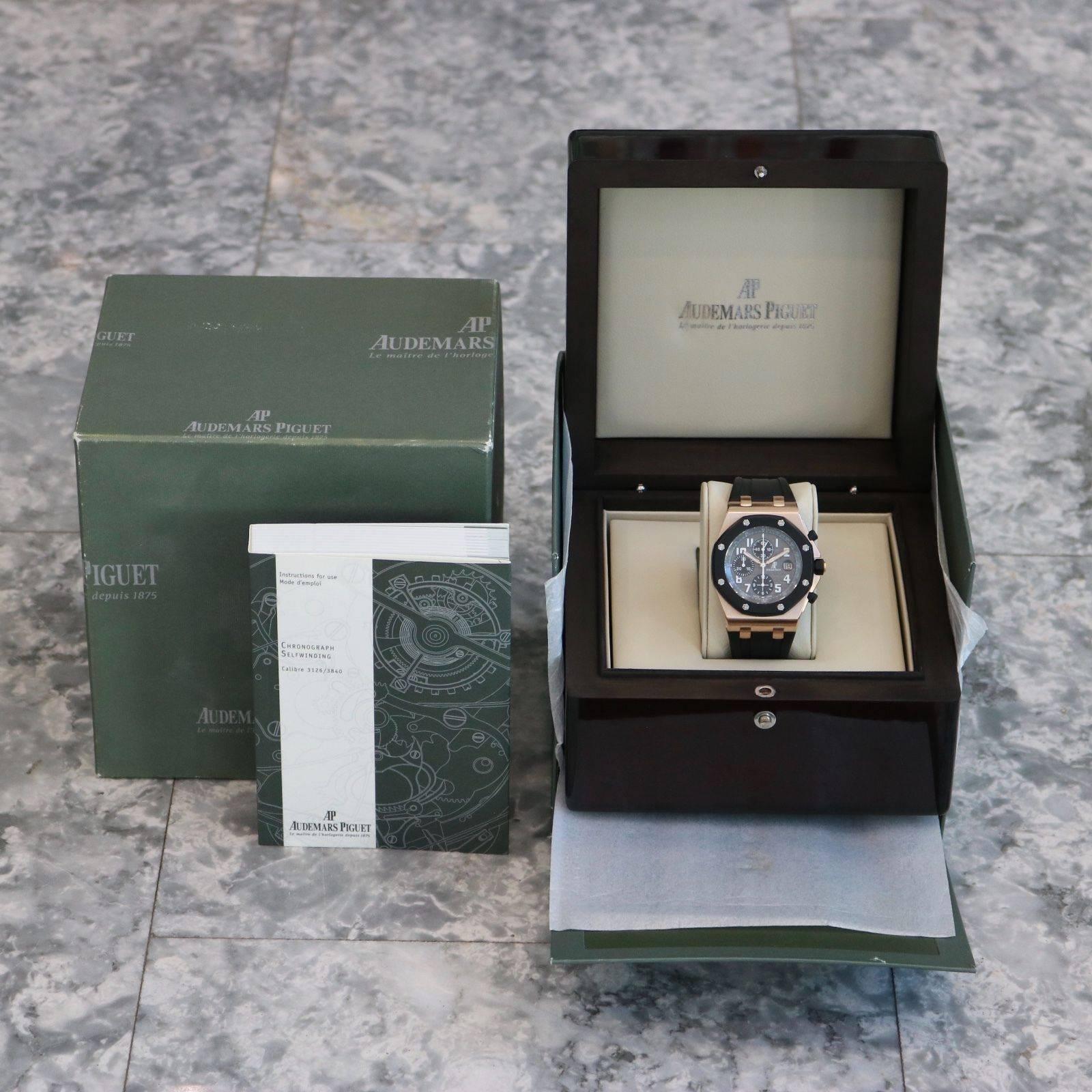Audemars Piguet Rose Gold Royal Oak Offshore Rubberclad Automatic Wristwatch 1