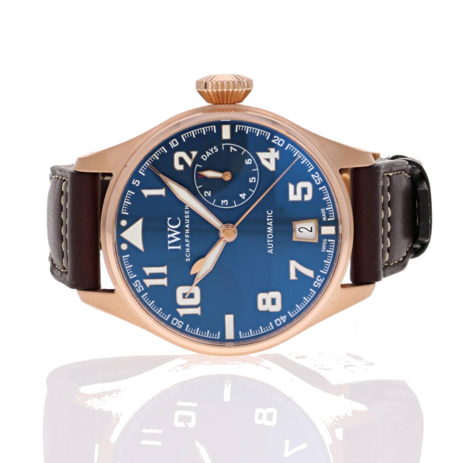 IWC Big Pilot 034 Le Petit Prince Rose Gold Blue Automatic Wristwatch 1