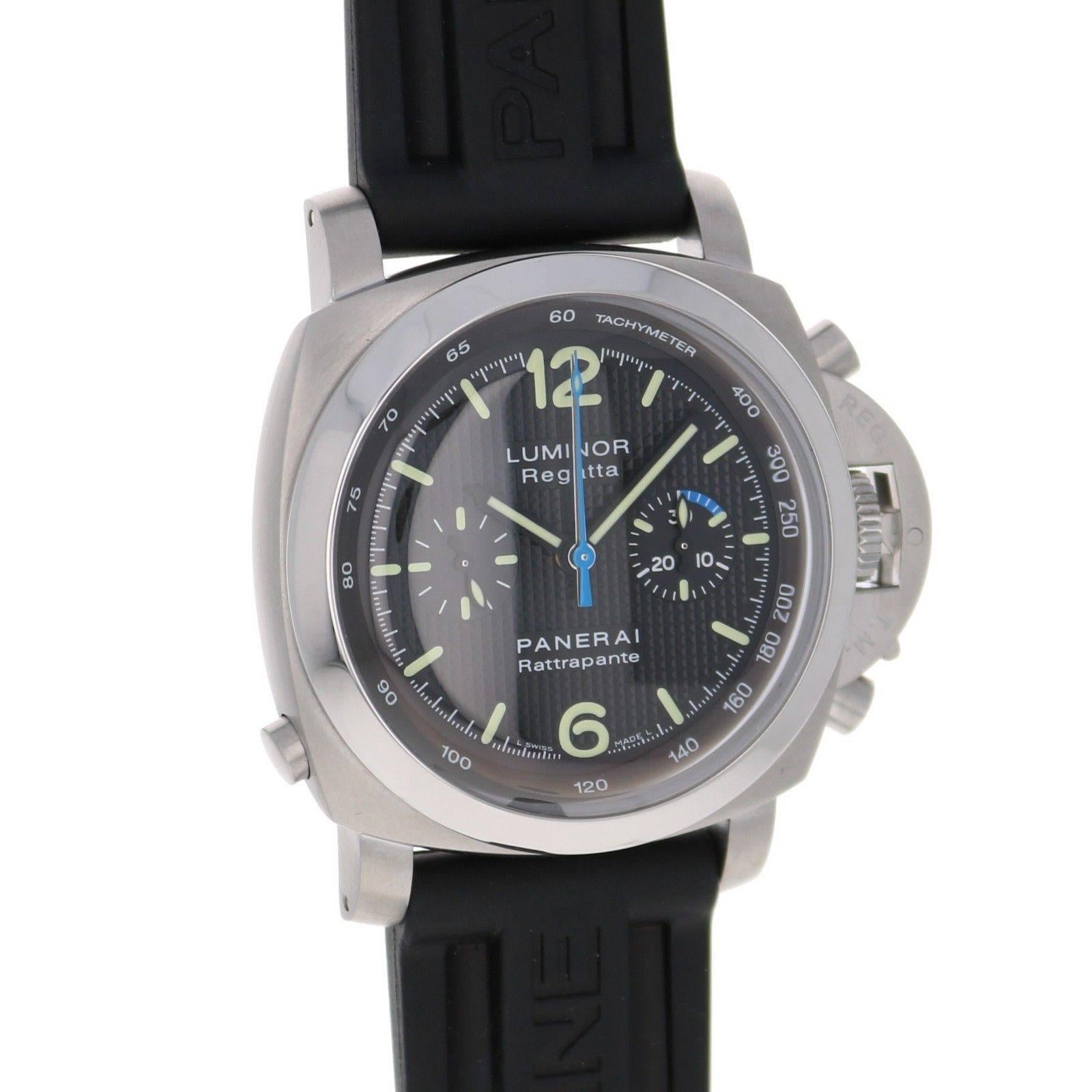 Panerai Stainless Steel Pam 286 Luminor Regatta Rattrapante Wristwatch, 1950 In New Condition In Los Angeles, CA