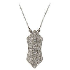 Exquisite Art Deco Diamond Platinum Pendant