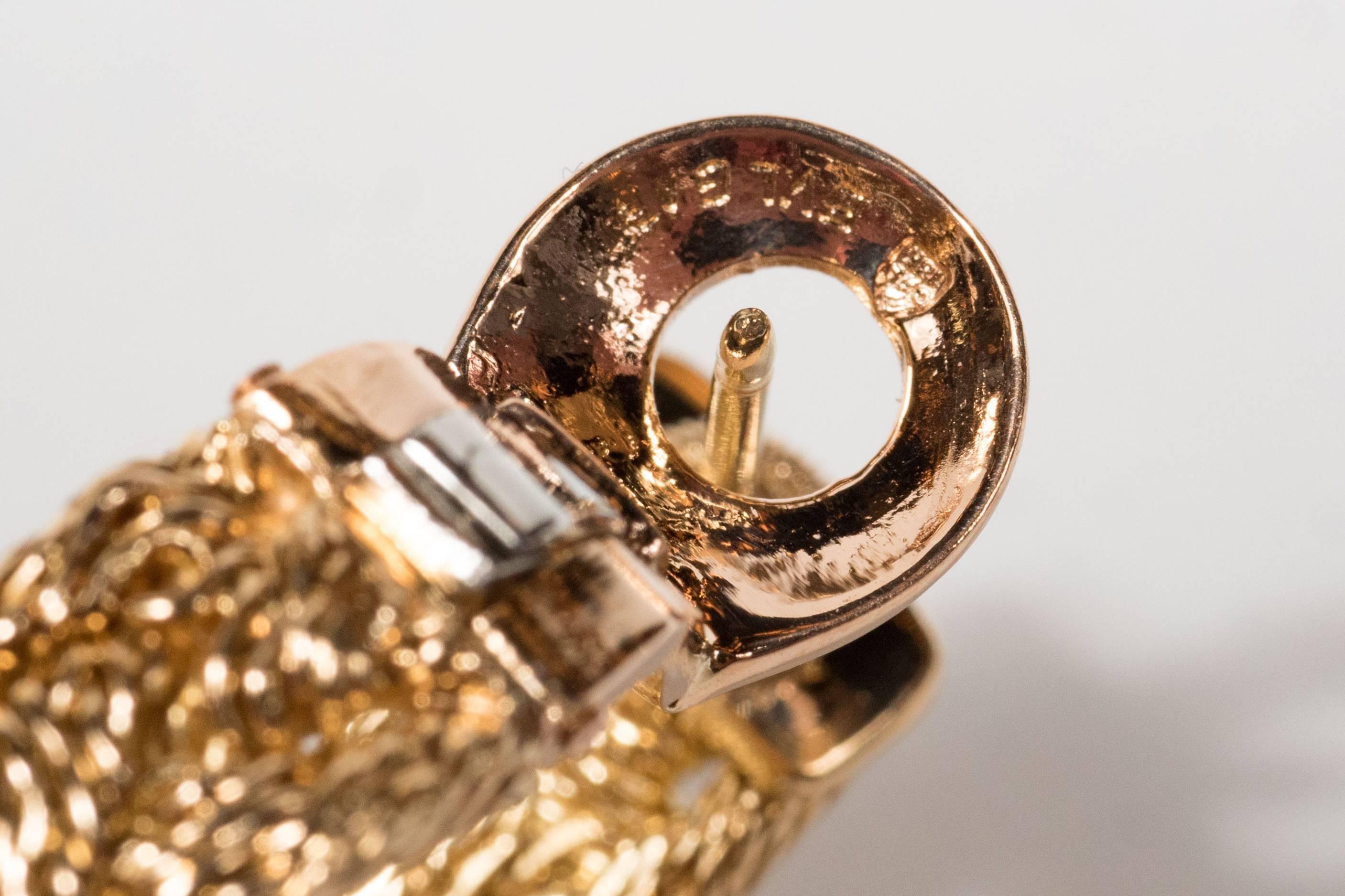 Modernist Pair of Eighteen-Karat Gold Pendant 