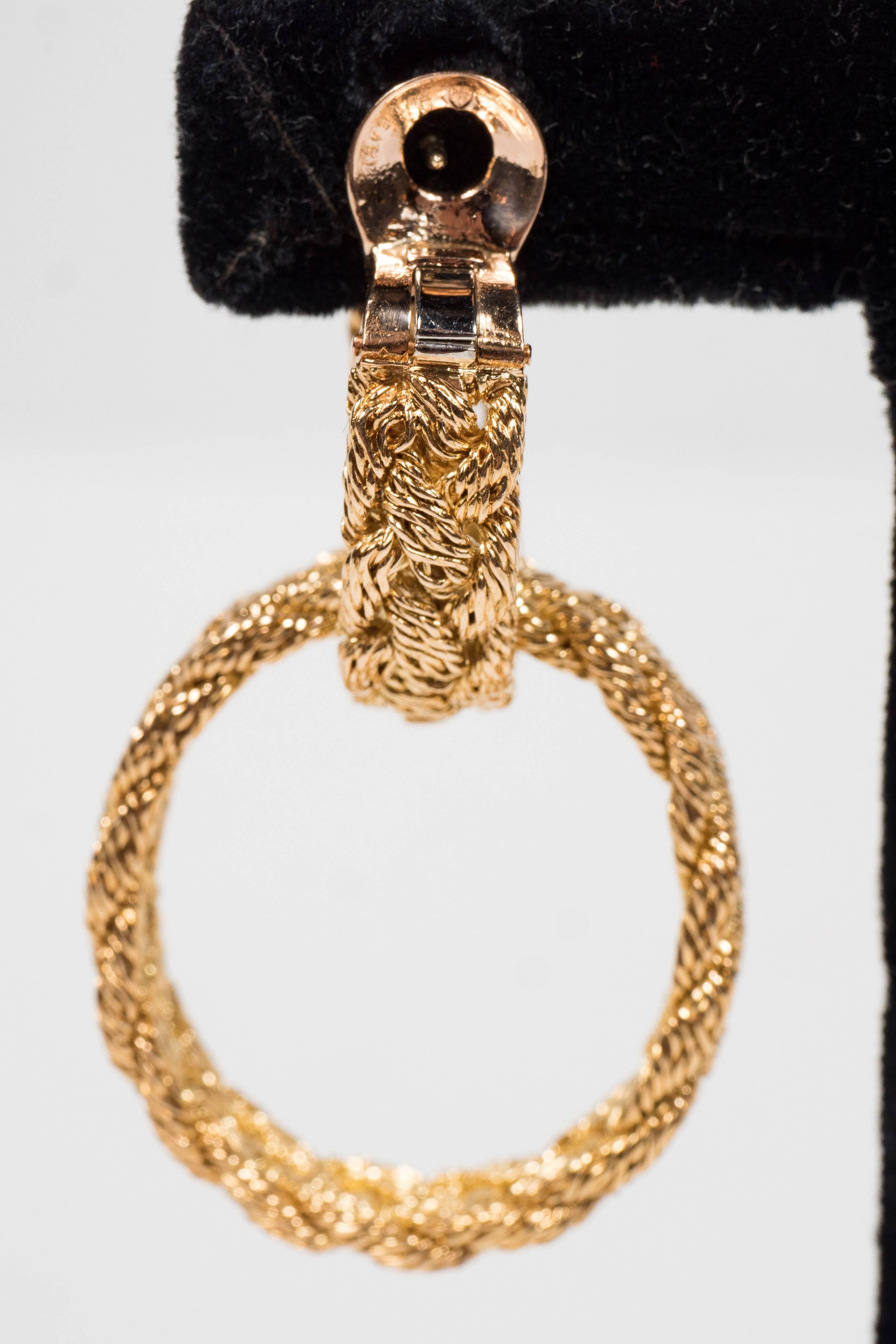 Pair of Eighteen-Karat Gold Pendant 