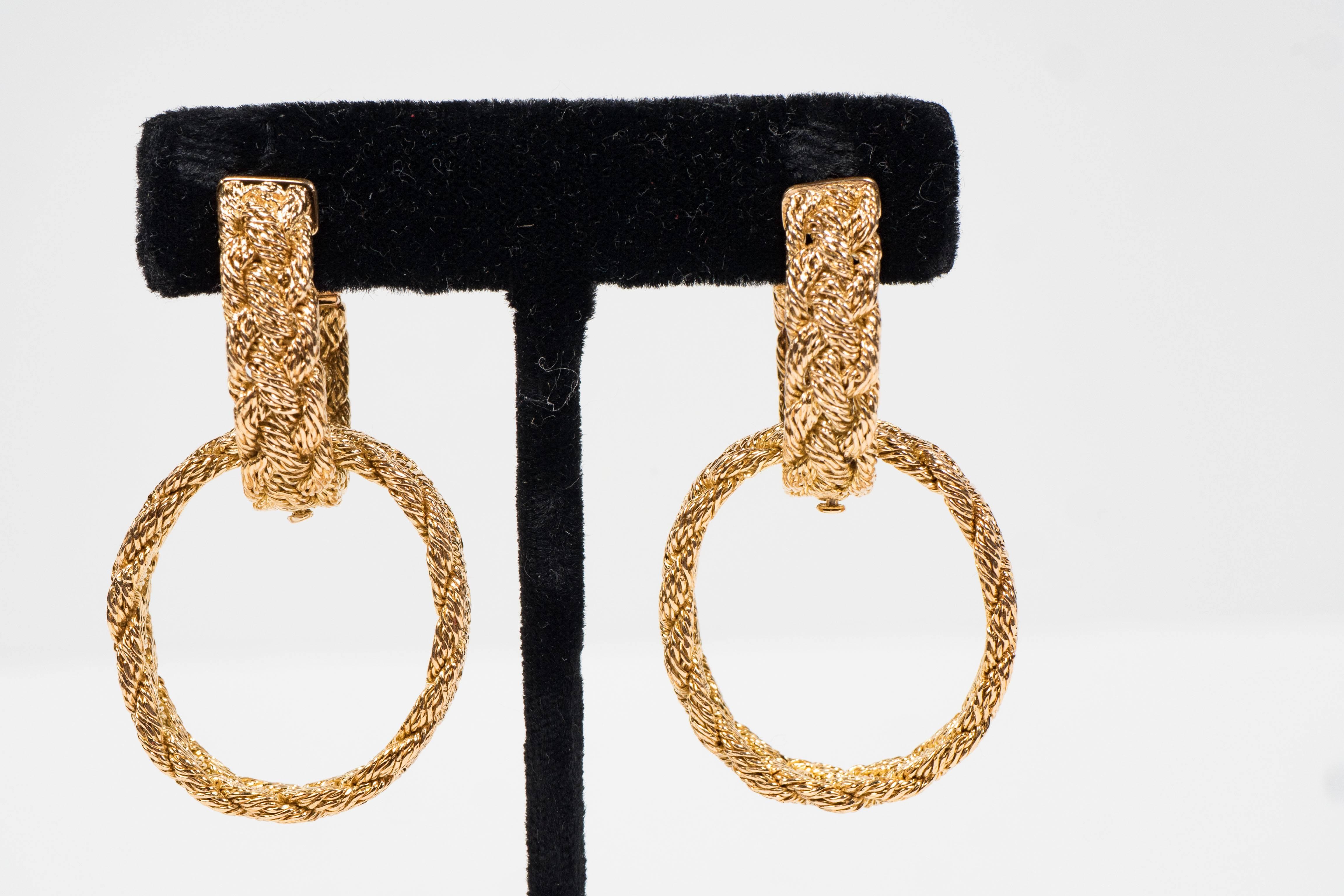 Pair of Eighteen-Karat Gold Pendant 