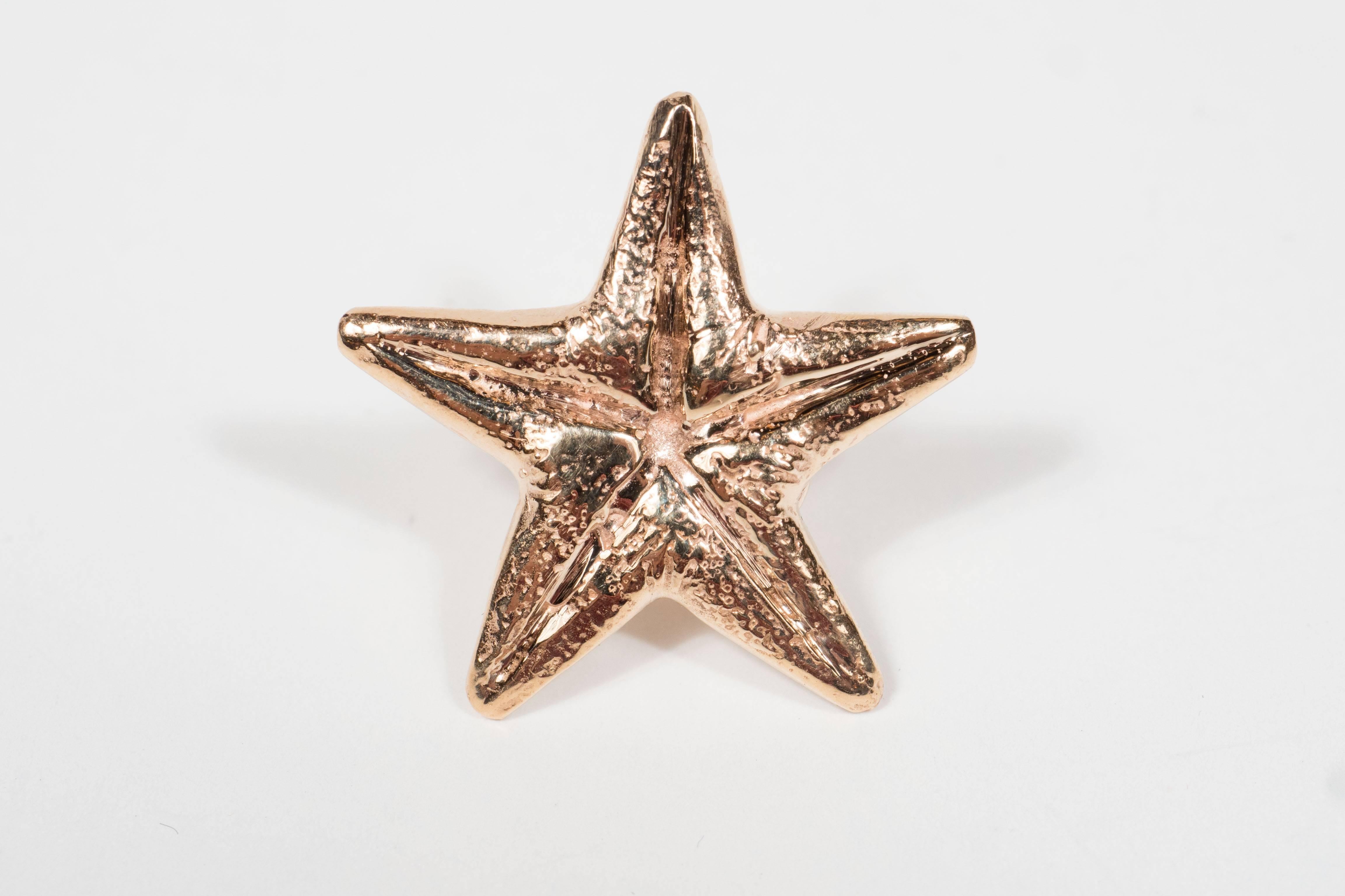 Seaman Schepps Mid-Century Modernist Gold Starfish Earrings In Excellent Condition In New York, NY