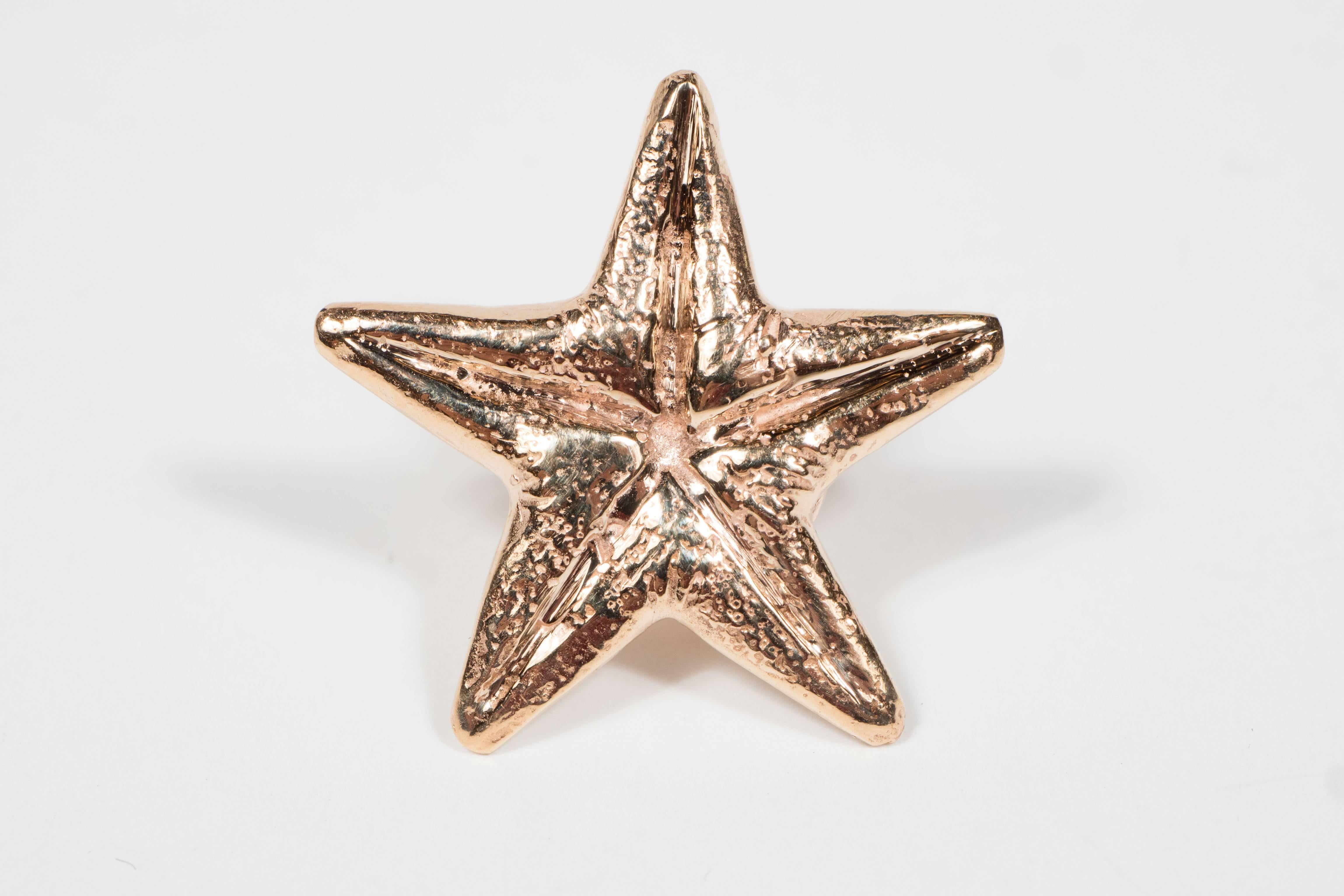 Women's Seaman Schepps Mid-Century Modernist Gold Starfish Earrings