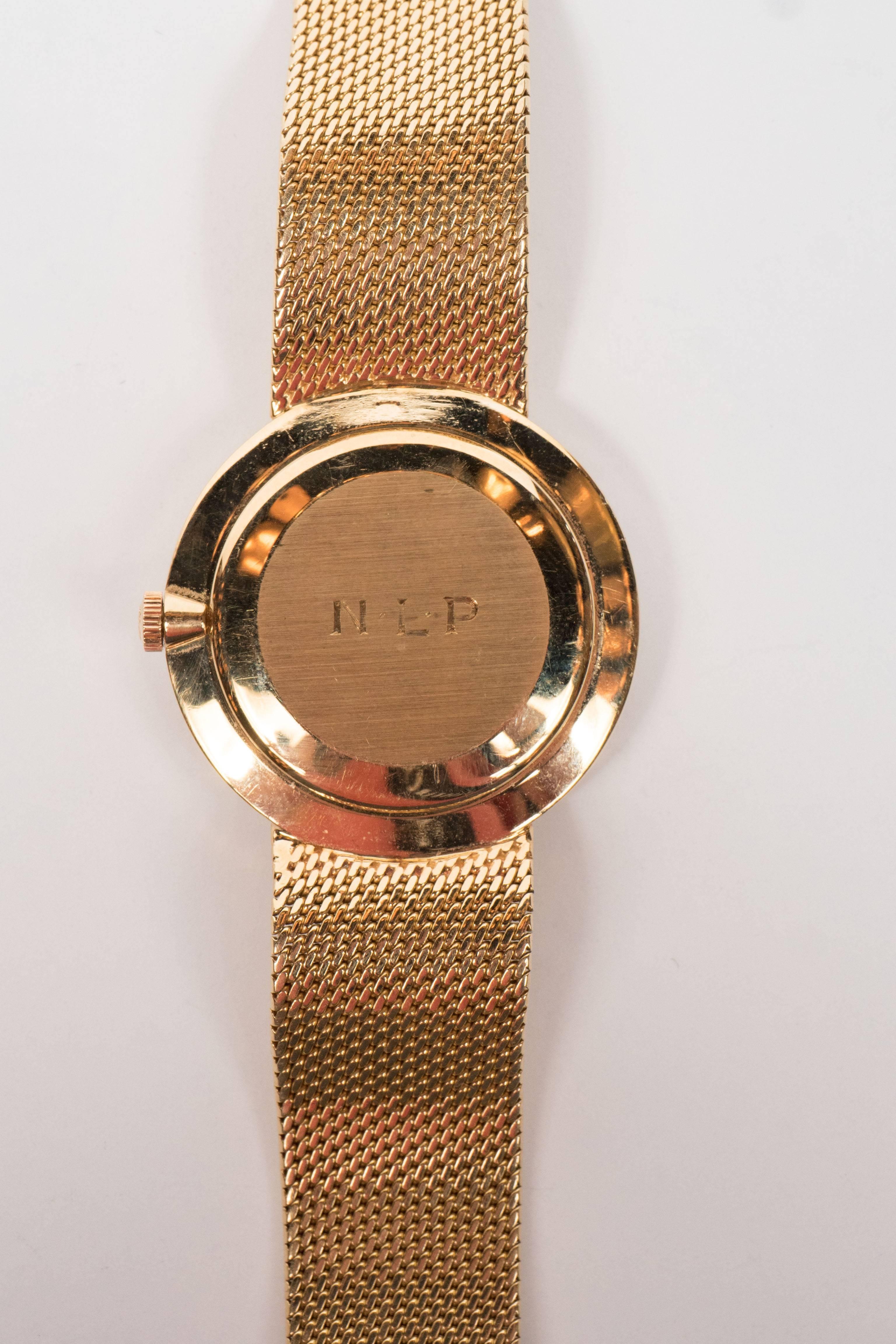 Patek Phillipe for Tiffany & Co. Yellow Gold Manual Wind Wristwatch In Excellent Condition In New York, NY