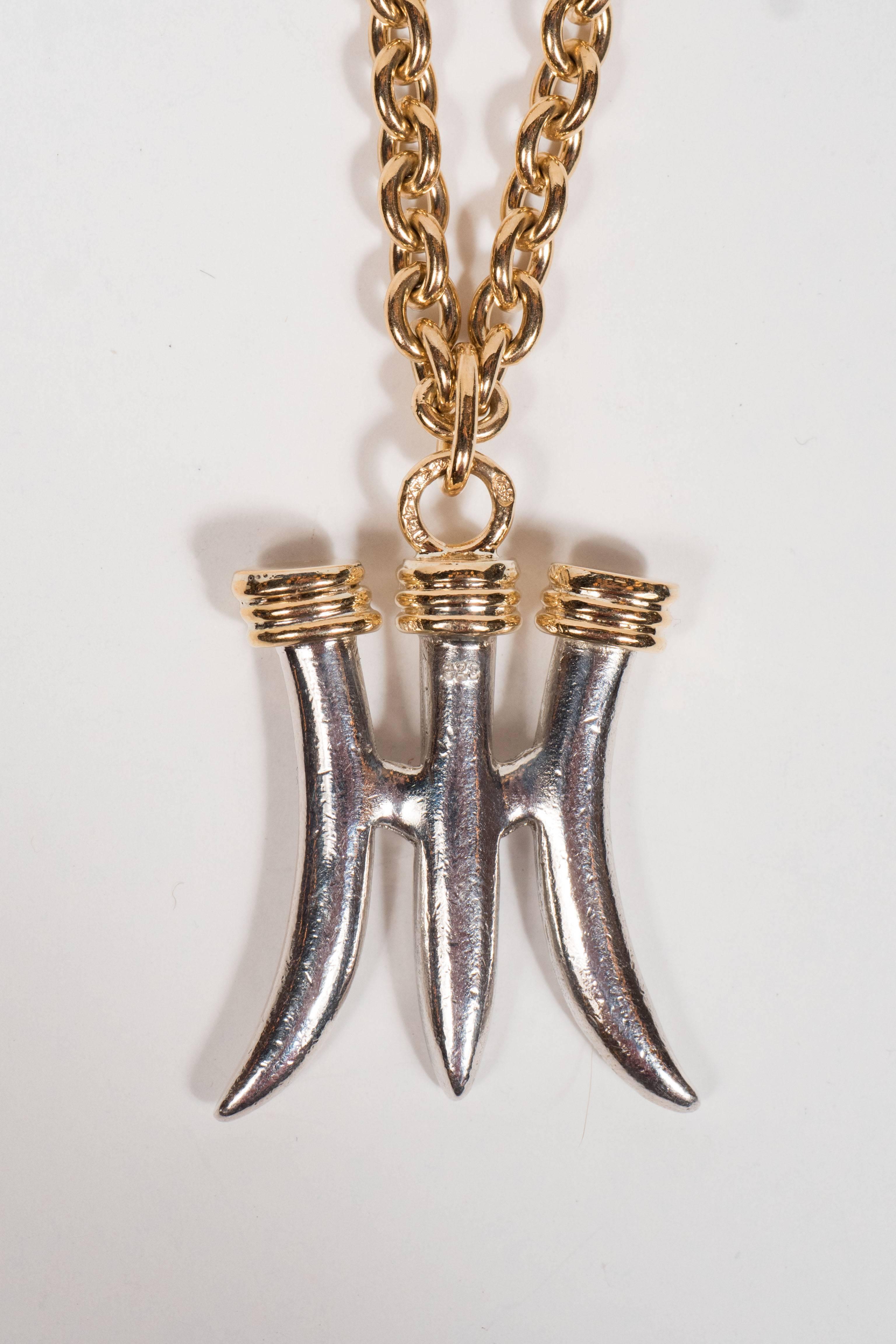 gold trident necklace