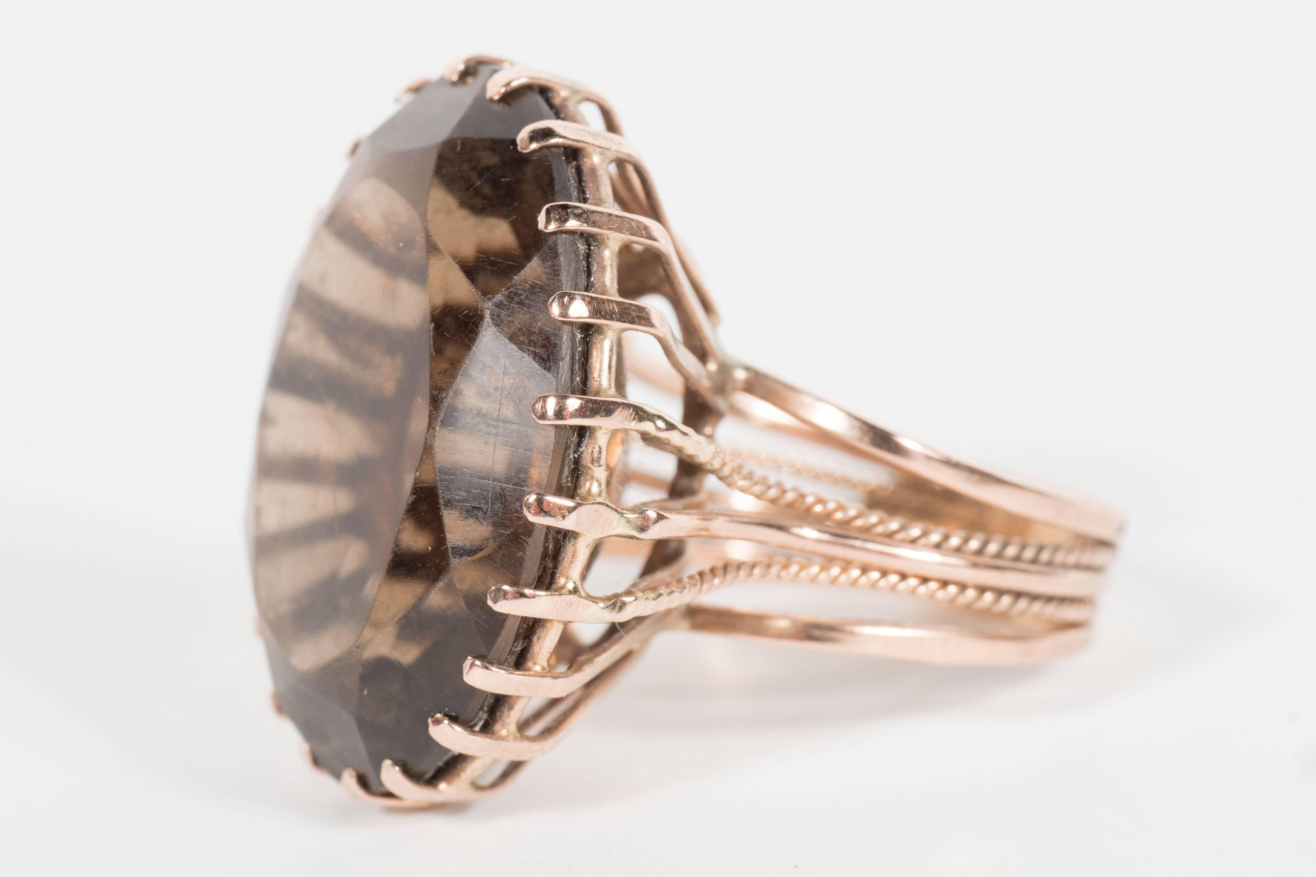 large smoky topaz ring