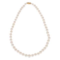 Mid-Century Modernist Graduated Cultured Pearl Necklace 8