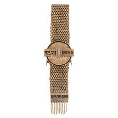 Enamel Gold Bracelet with Natural Pearls and Greek Key Designs 9