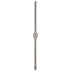 Elegant Art Deco White Gold, Diamond Bracelet Baroque Motifs 11