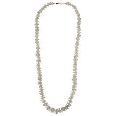 Mid-Century Modernist Necklace of Crystal Rondelles and Aventurine Quartz Beads