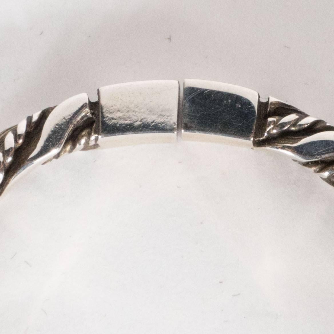 Modernist Mid-Century Modern Braided Sterling Silver Keyring Georg Jensen