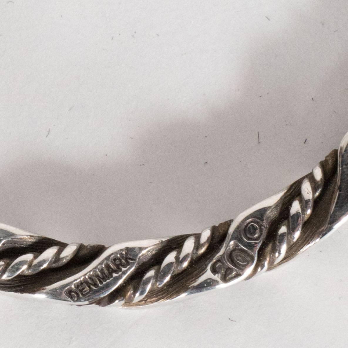 Mid-Century Modern Braided Sterling Silver Keyring Georg Jensen In Excellent Condition In New York, NY