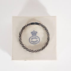 Mid-Century Modern Braided Sterling Silver Keyring Georg Jensen