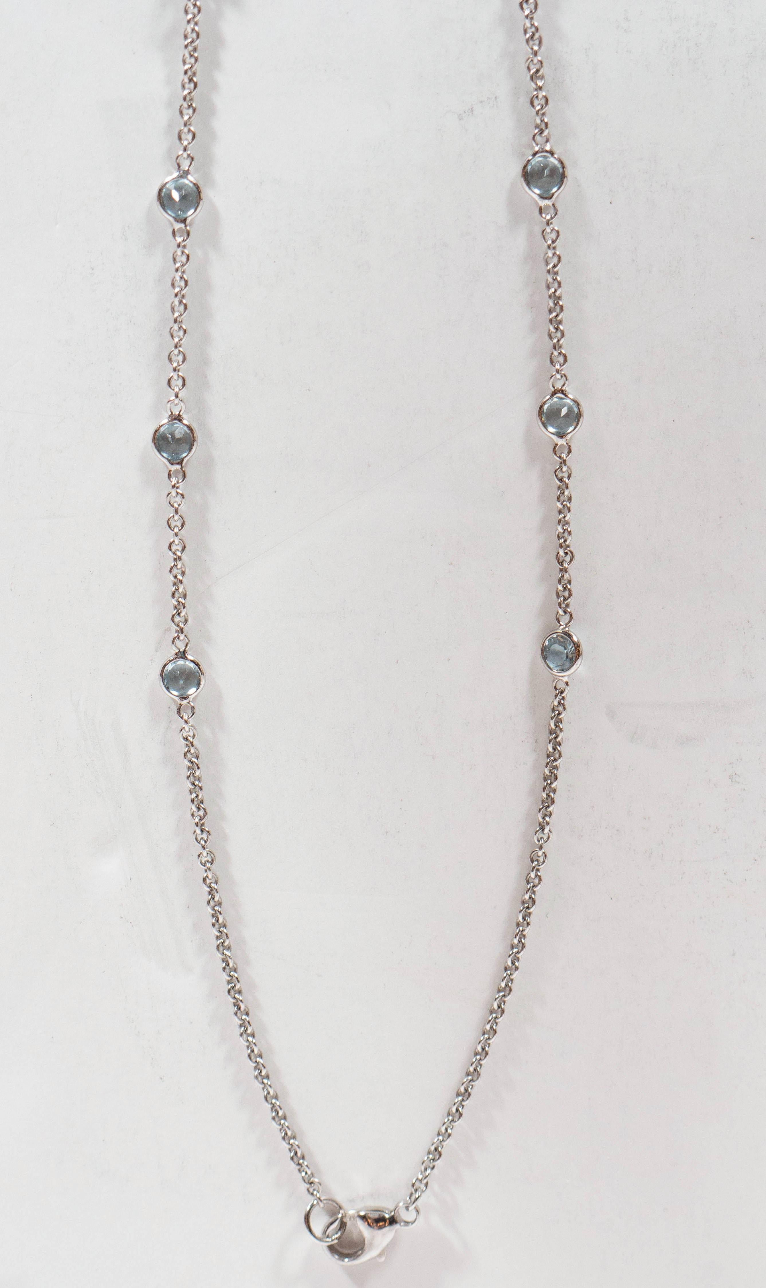 Magnificent Art Deco Aquamarine Diamond Gold Platinum Pendant Necklace 2