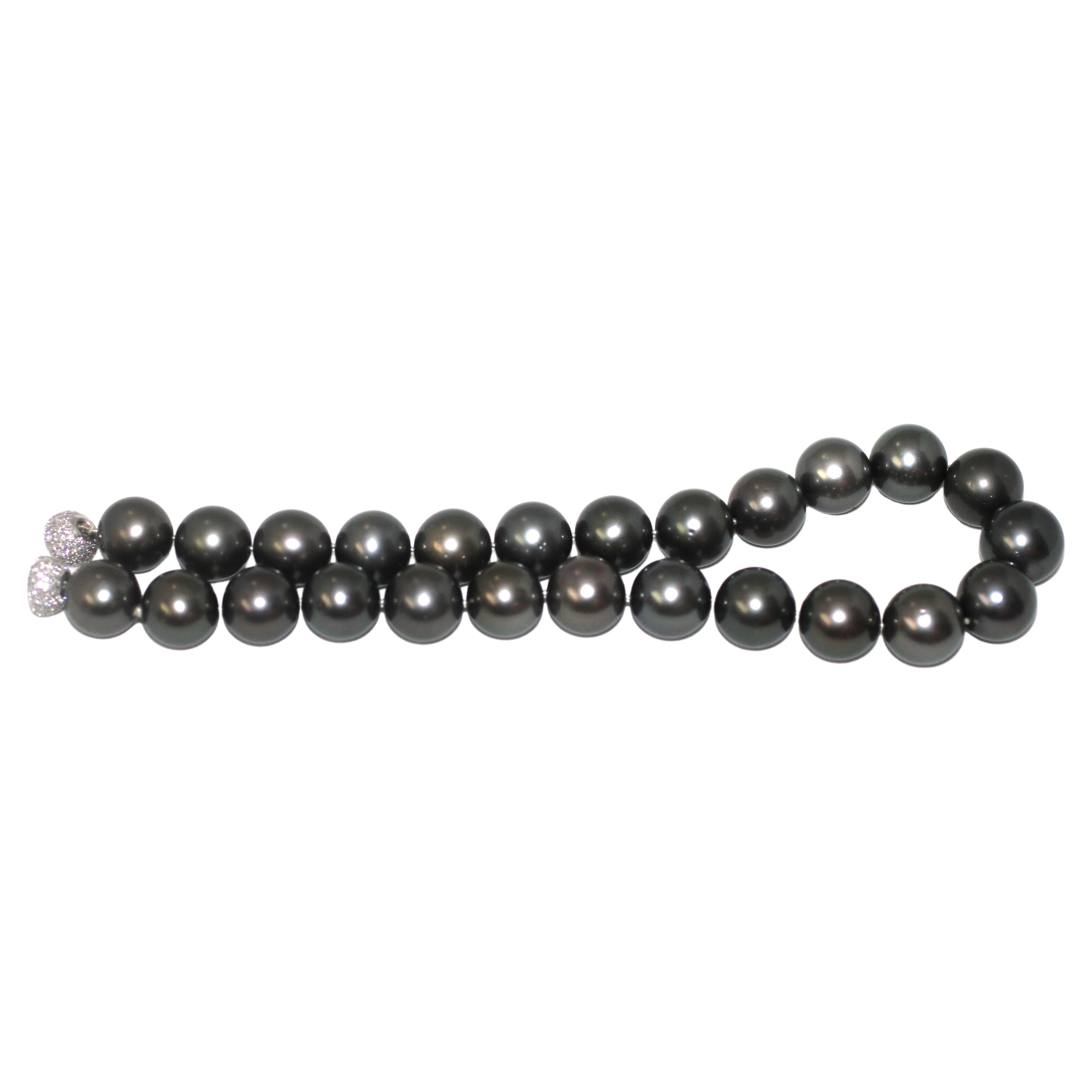 Contemporaneo Hakimoto - Collana di perle di Tahiti 16,7x15 mm in vendita