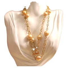 Hakimoto 16.5x14 mm Natural Golden color 35.5" South Sea Baroque Pearl Necklace