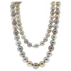 Hakimoto 36.5" Natural Fancy Color 13.8x11 mm South Sea Pearl Necklace 