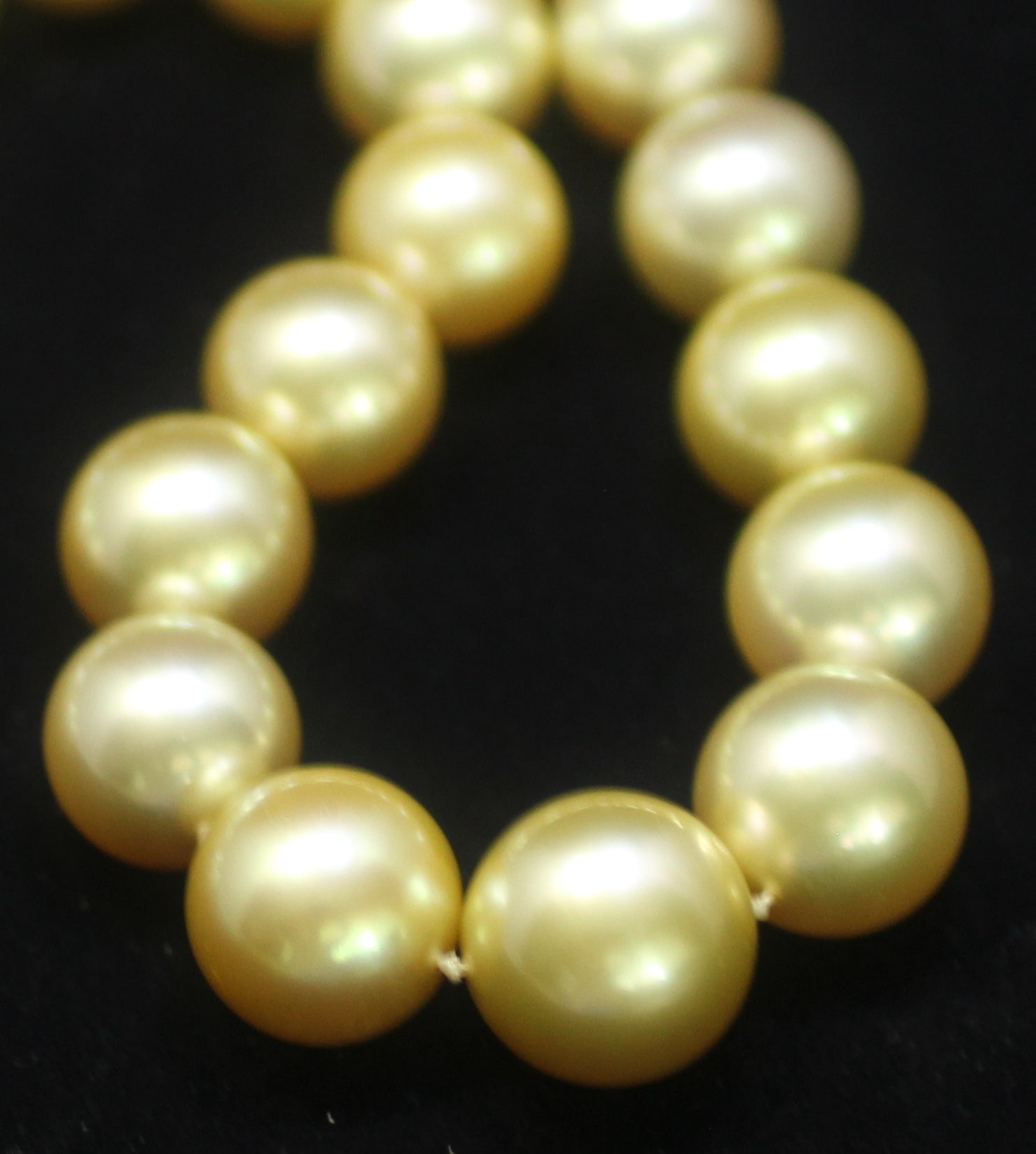 Hakimoto 16.8x13 mm Natural Golden Color South Sea Pearl 18K 1.75c Dia. Necklace For Sale