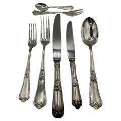 Vintage 800 Silver Cutlery Set 84 Pieces