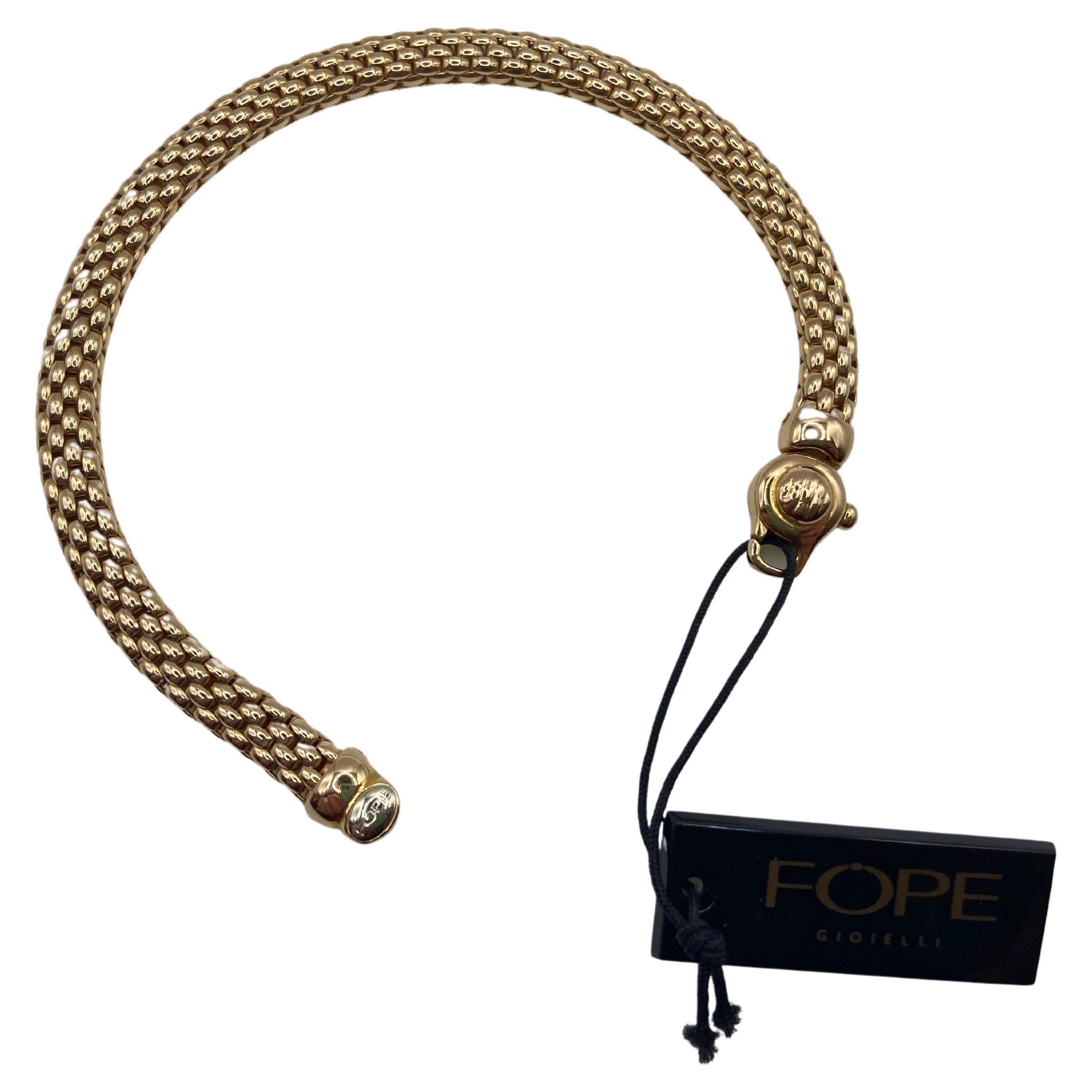 18 Kt Fope Gold Bracelet, High Jewelery Made in Italy For Sale