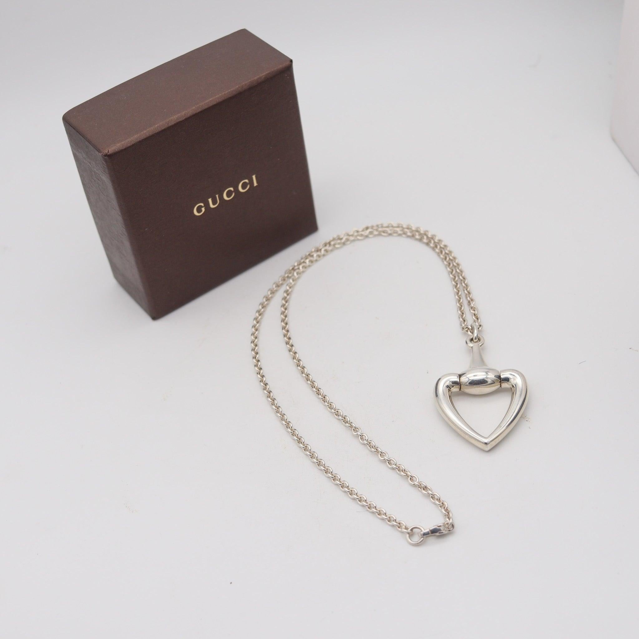 Modernista Gucci 1990 Firenze - Collana con ciondolo a forma di cavallo in argento massiccio (925) in vendita