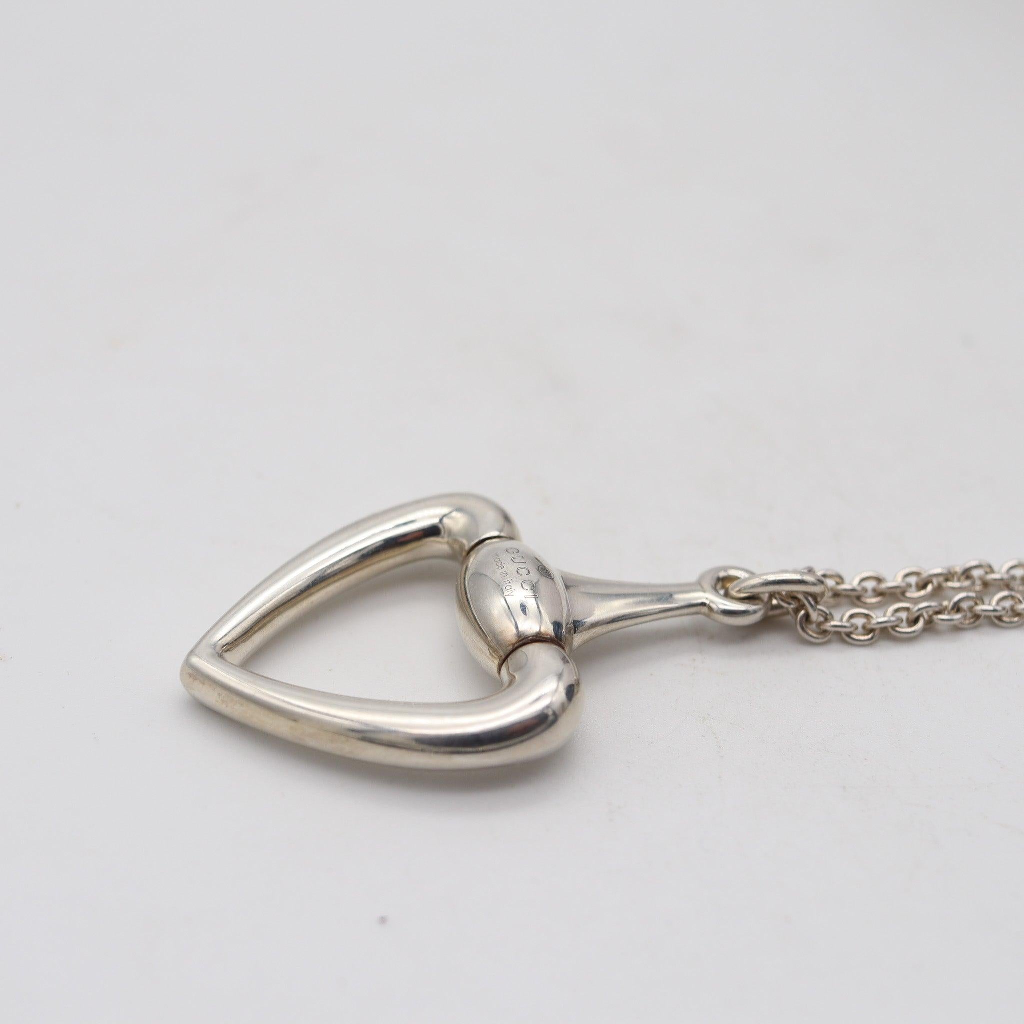 Gucci 1990 Firenze - Collana con ciondolo a forma di cavallo in argento massiccio (925) in vendita 1