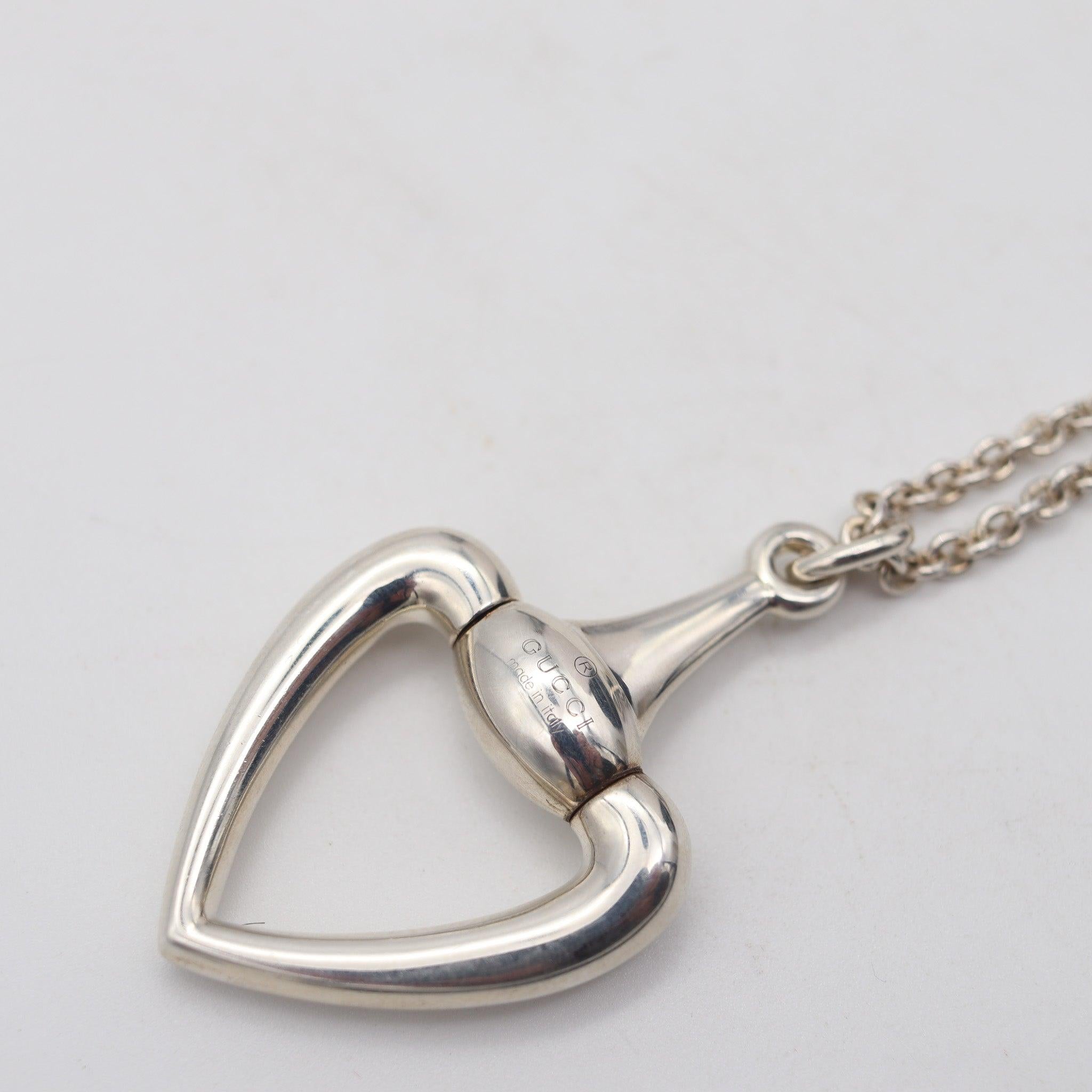 Gucci 1990 Firenze - Collana con ciondolo a forma di cavallo in argento massiccio (925) in vendita 2