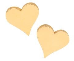 ALDO CIPULLO 1972 Verspielt als Herz Clips-Ohrringe in massivem 18Kt Gelbgold