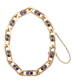 CARTIER 1970 L'Enfant Figaro Links Bracelet In Solid 18Kt Yellow With Sapphires