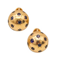 VAN CLEEF & ARPELS 1950 Himmlische Klammern Ohrstecker aus 18Kt Gold mit Saphir