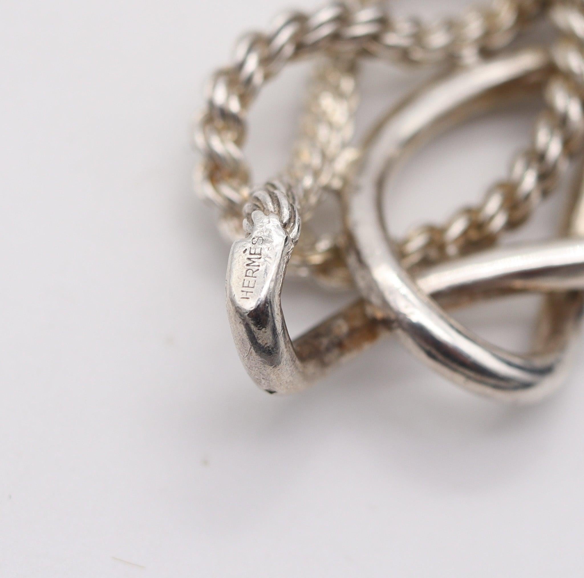 HERMES Paris 1970 Bracciale Vintage con Nodi Equestri in Argento massiccio 925 in vendita 1