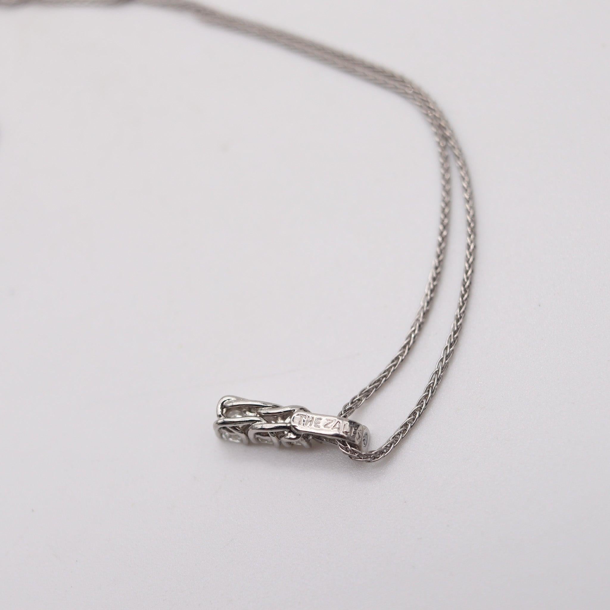 Collier pendentif MODERNISTE en platine avec diamants blancs VVS gradués en vente 1