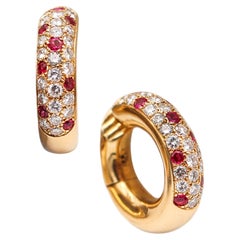 Ruby Hoop Earrings