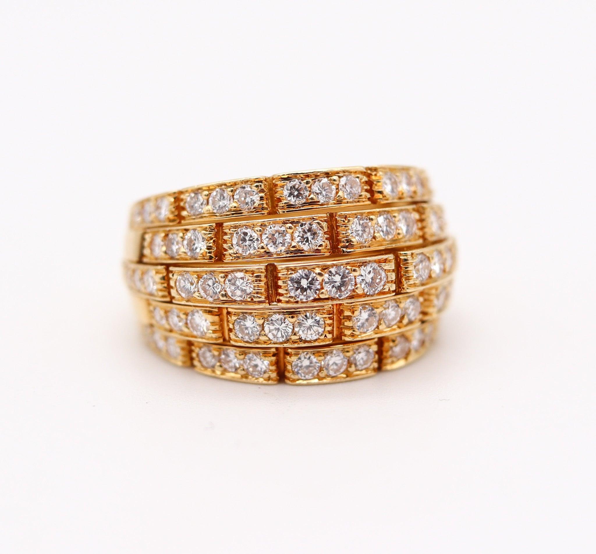 Taille brillant CARTIER Paris Bague Panthère Maillon Or Jaune 18Kt avec 2.27 Ctw VS Diamants en vente