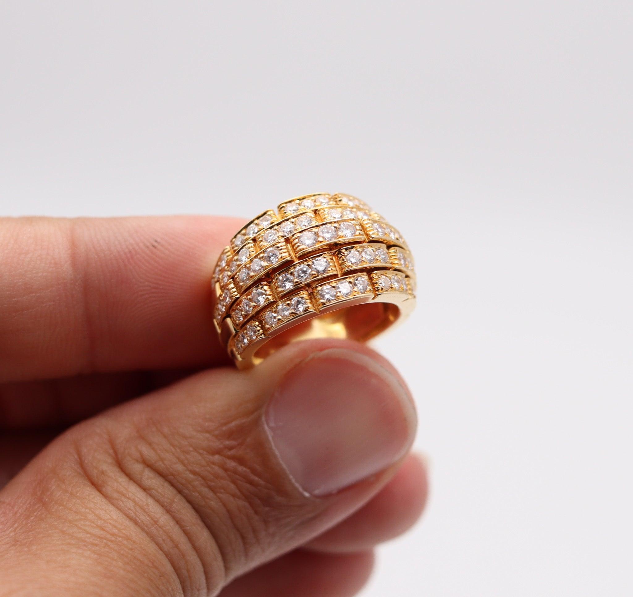 CARTIER Paris Bague Panthère Maillon Or Jaune 18Kt avec 2.27 Ctw VS Diamants en vente 3