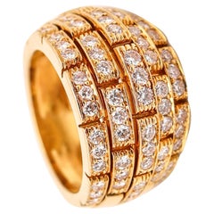 CARTIER Paris Maillon Panthere Ring 18Kt Yellow Gold With 2.27 Ctw VS Diamonds