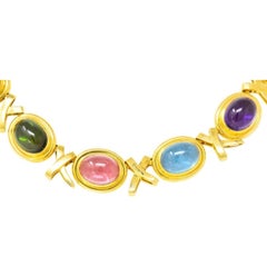 TIFFANY & CO. 1983 Paloma Picasso Necklace In 18Kt Gold With 106 Cts Gemstones