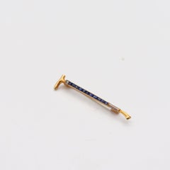 HANCOCKS & CO. 1900 Edwardian Horse-Swap In 18Kt Gold With Blue Sapphires
