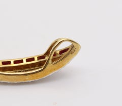 CLASSIC Italian Pendant In 18Kt Yellow Gold With 2.67 Cwt In Rubies & Diamonds