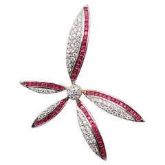 CLASSIC Italian Pendant In 18Kt Yellow Gold With 2.67 Cwt In Rubies & Diamonds