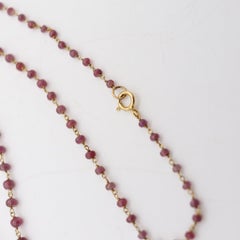 ITALIAN Modernist Graduated Beads Necklace In 14Kt Yellow Gold With 86 Rubies