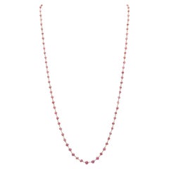 ITALIAN Modernist Graduated Beads Necklace In 14Kt Yellow Gold With 86 Rubies