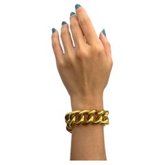 Solid 18K Yellow Gold Italian Made Cuban Link Bracelet 6.5"