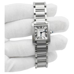 Cartier Tank Française 2384 W51008Q3, acero inoxidable, 20 mm, reloj de cuarzo para mujer
